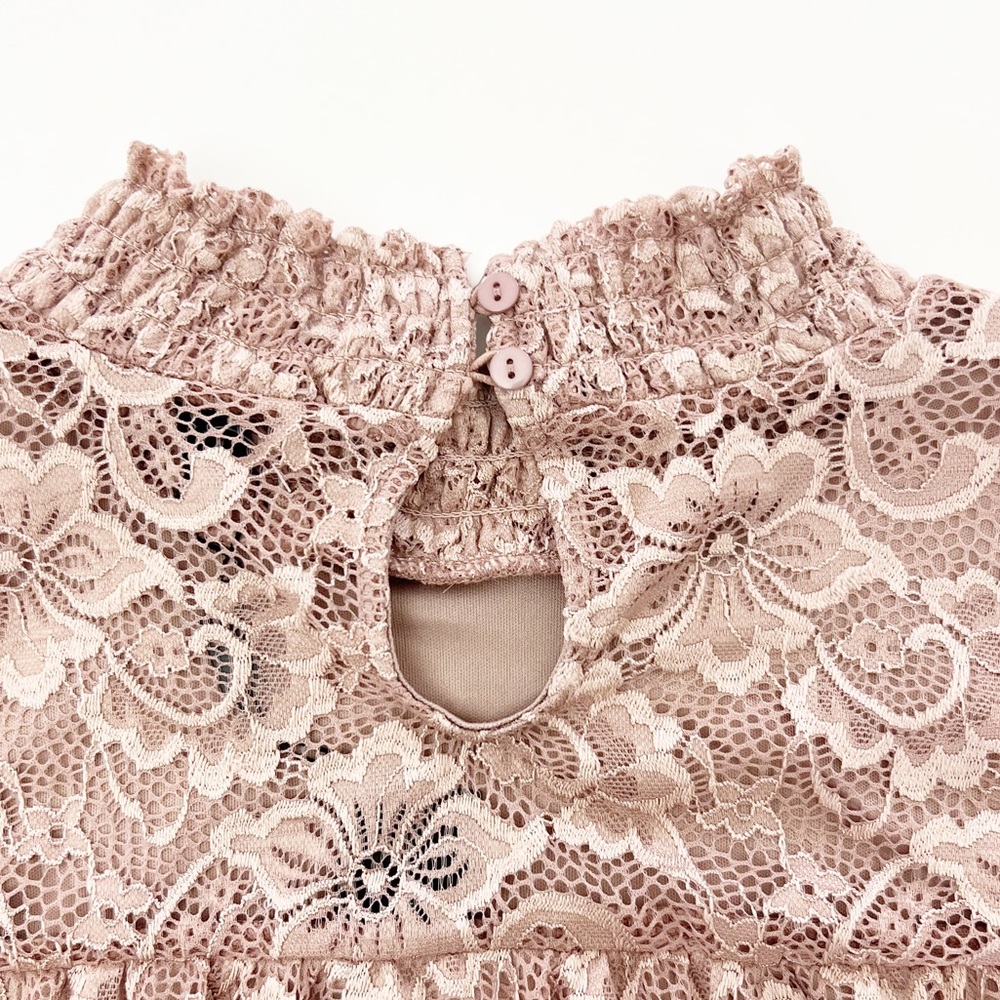NEW Cable & Gauge Long Sleeve Lace Top LG Pink/Mauve NWT - Picture 9 of 11